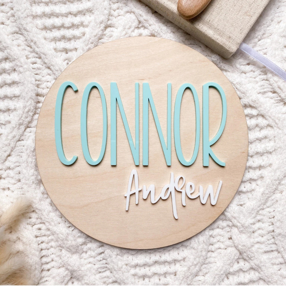 Woodworking Jobs - Personalised Birth Announcement Plaque - Wood