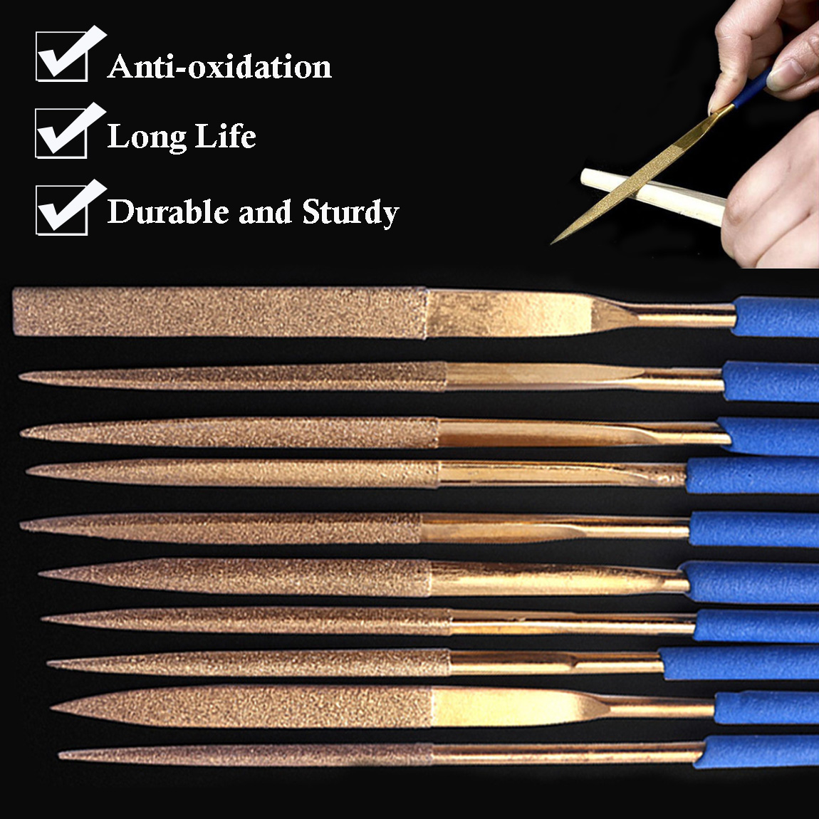 Woodworking Rasps And Files - 10pcs Diamond Needle Files Set 3x140mm