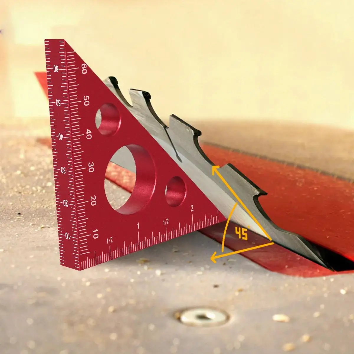 Woodworking Marking Gauge - Aluminum 45/90 Degree Triangle Square Esquadro