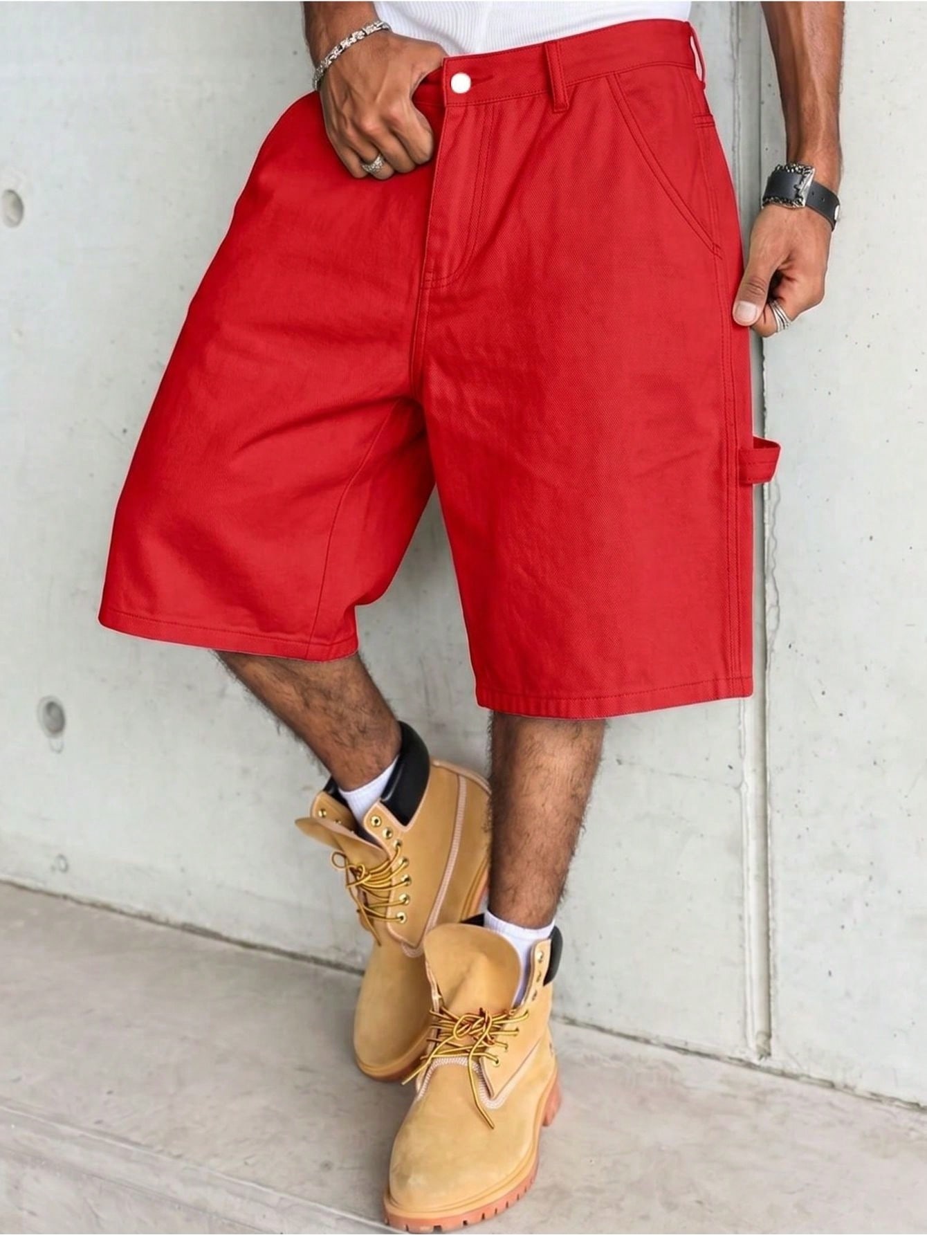 Men's solid bright red carpent - Woodworking Overalls review and price
