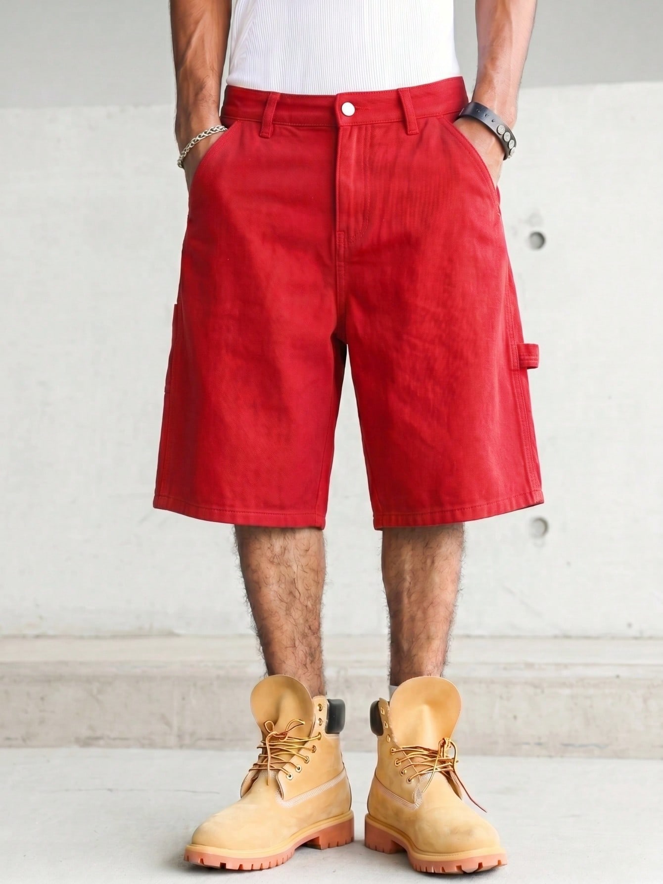 Men's solid bright red carpent - Woodworking Overalls review and price