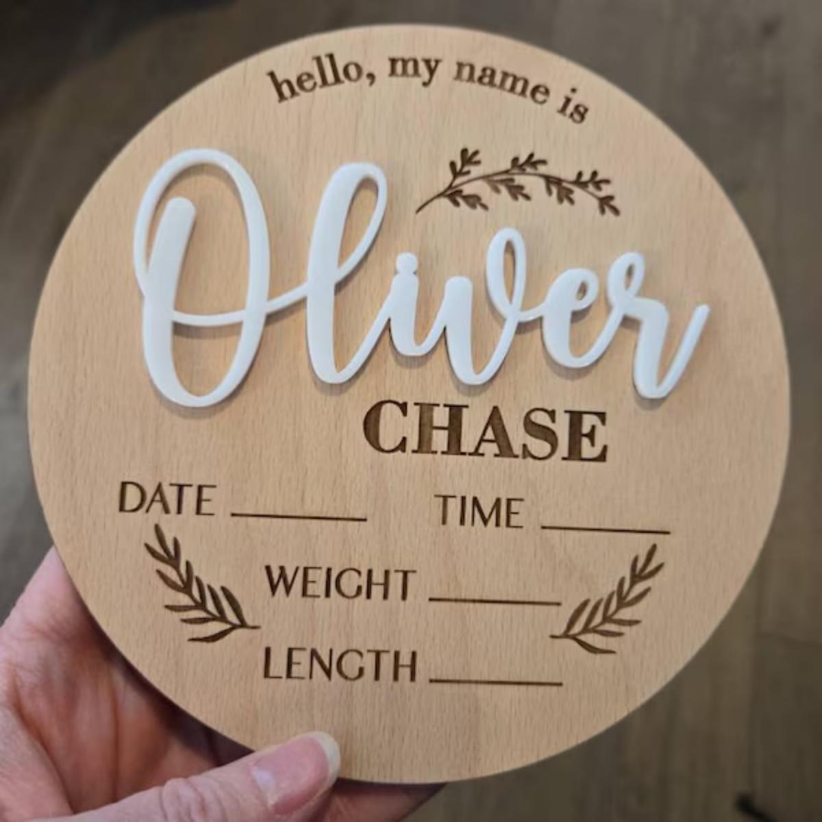 1Pc Custom Baby Announcement S - Woodworking Jobs review and price