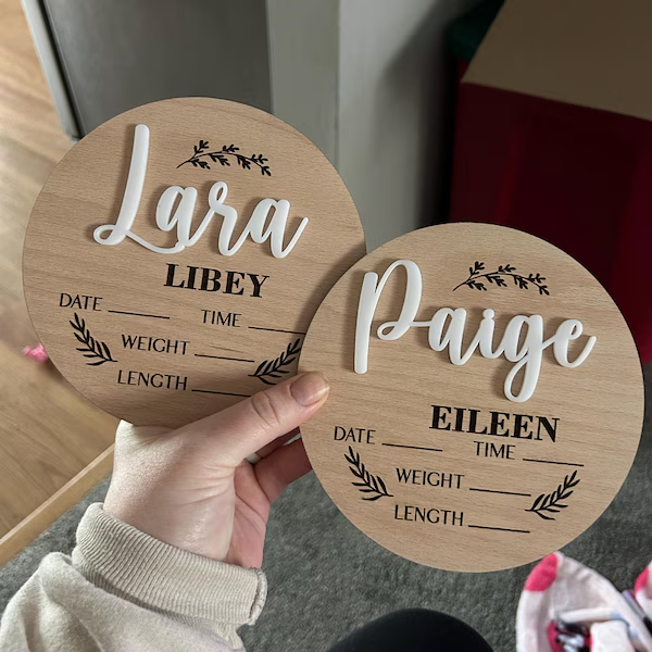 1Pc Custom Baby Announcement S - Woodworking Jobs review and price