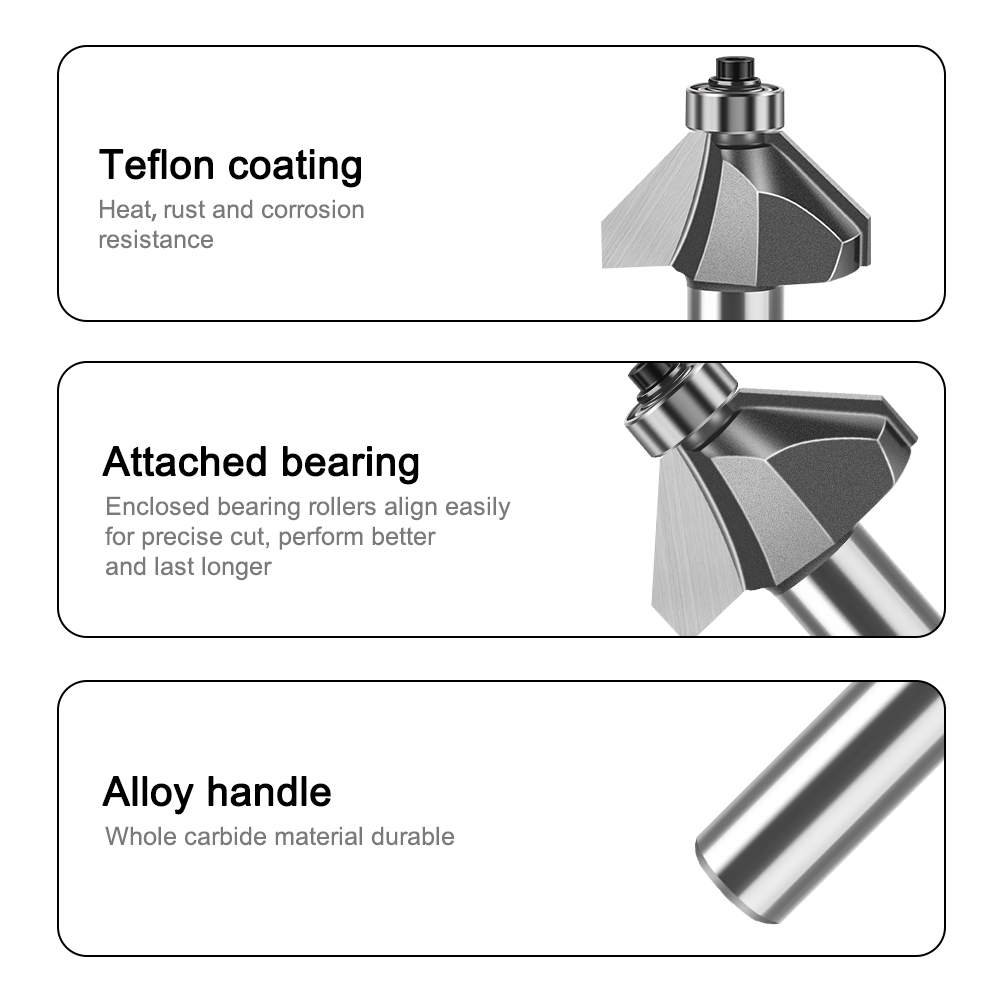 6mm 12mm Shank 45 Degree Bevel - Woodworking Edge Corner Planer review and price