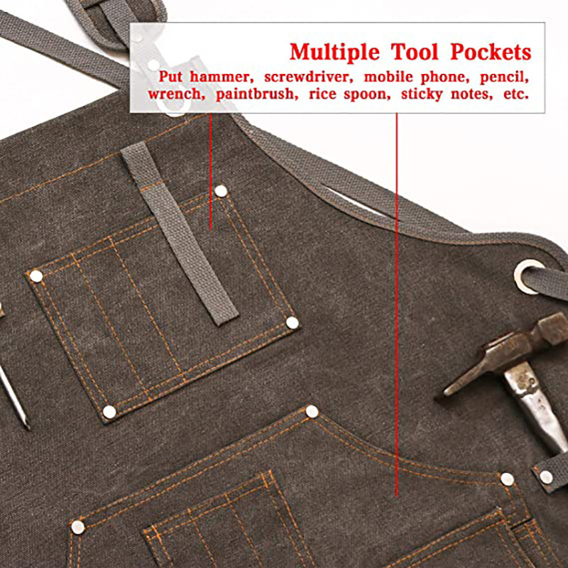 Simple Thickened Canvas Apron  - Woodworking Overalls review and price